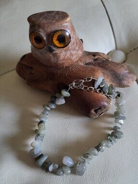 Labradorite Gemstone Chip Anklet